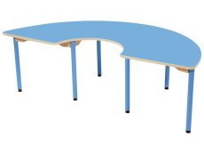 LAMINATED TABLE TOP ? WHITE METAL LEGS ? 180x90 cm semi-circle-S