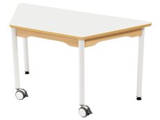 LAMINATED TABLE TOP ? METAL LEGS WITH CASTORS ? 120x60 cm - S4 -