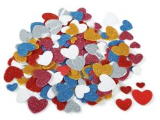 GLITTERY ADHESIVE FOAM SHAPES Hearts
