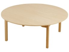 MELAMINE TABLE TOP WITH WOODEN LEGS ROUND Size 6