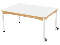 LAMINATED TABLE TOP ? METAL LEGS WITH CASTORS ? 120x80 cm - S4 -