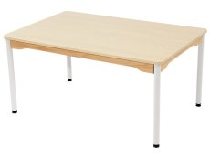 LAMINATED TABLE TOP ? WHITE METAL LEGS ? 120x80cm rectangle - S6