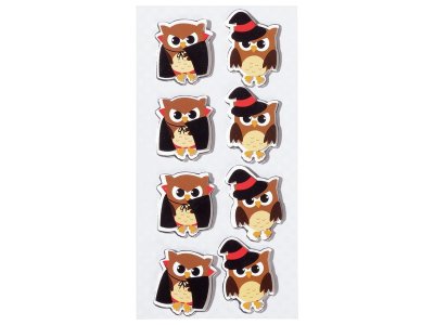Zoom bild av 3D EMBOSSED HALLOWEEN STICKERS Owls