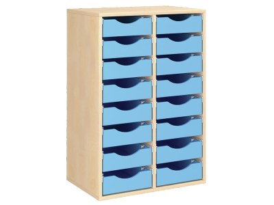 Zoom bild av MELAMINE COATED CABINET H: 102 cm - L: 70.5 cm 16 wooden trays o