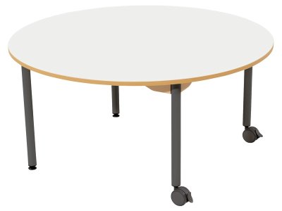 Zoom bild av LAMINATED TABLE TOP METAL LEGS WITH CASTORS Ø 120 cm circular