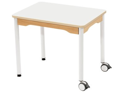 Zoom bild av LAMINATED TABLE TOP METAL LEGS WITH CASTORS 70x50 rectangle