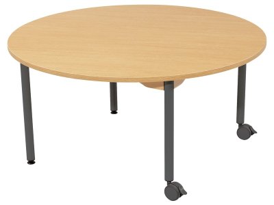 Zoom bild av NOISE-REDUCING TABLE METAL LEGS WITH CASTORS Ø 120 cm circular