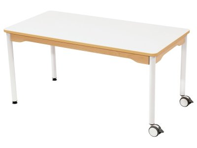 Zoom bild av LAMINATED TABLE TOP ? METAL LEGS WITH CASTORS ? 120x60 cm - S5 -