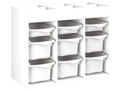 Zoom bild av MELAMINE CABINET H: 81 cm - L: 105 cm 9 plastic containers on ra
