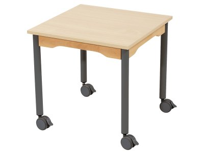 Zoom bild av MELAMINE TABLE TOP LEGS WITH CASTORS 60x60 cm square