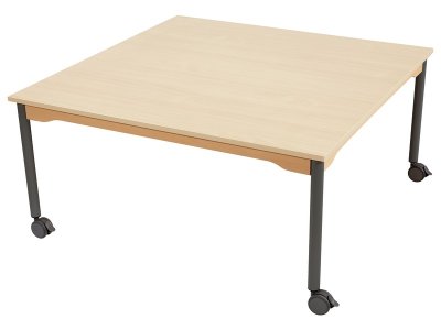 Zoom bild av MELAMINE TABLE TOP LEGS WITH CASTORS 120x120 cm square