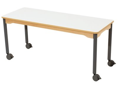 Zoom bild av LAMINATED TABLE TOP LEGS WITH CASTORS 130x50 cm rectangle