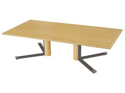 Zoom bild av Table with soundproof laminate top - Central leg - Rectangular T