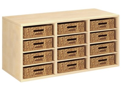 Zoom bild av MELAMINE CABINET H: 51 cm - L: 105 cm 12 baskets 9 shelves