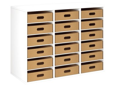 Zoom bild av MELAMINE CABINET H: 81 cm - L: 105 cm 18 cardboard containers -
