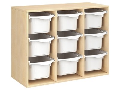 Zoom bild av MELAMINE CABINET H: 81 cm - L: 105 cm 9 plastic containers on ra