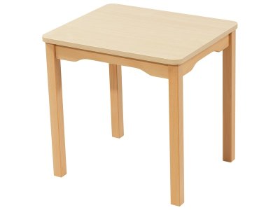Zoom bild av LAMINATED TABLE TOP WOODEN LEGS 60x50 cm rectangle