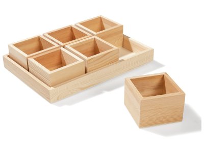 Zoom bild av TRAY + 6 WOODEN BOXES