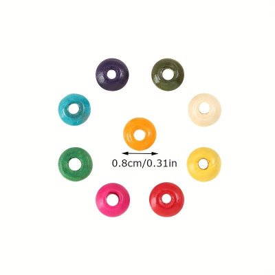 Zoom bild av Runda träpärlor 8 mm.