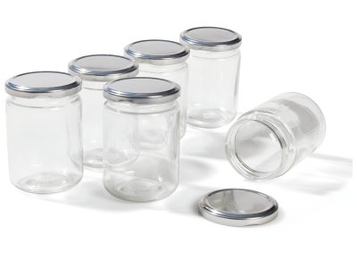 Zoom bild av GLASS POTS WITH LIDS TO DECORATE H: 11 cm