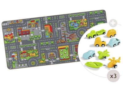 Zoom bild av Small ROAD MAT with 27 vehicles