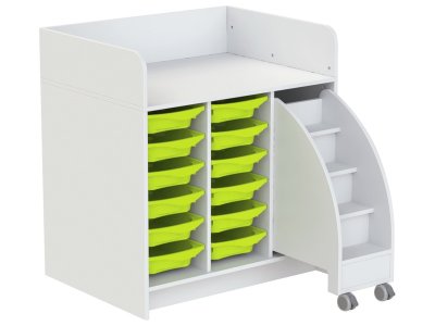 Zoom bild av KAZÉO CHANGING TABLE 104 cm 12 stop-containers and 1 set of step