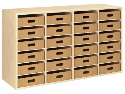 Zoom bild av MELAMINE CABINET H: 81 cm - L: 139 cm 24 cardboard containers -