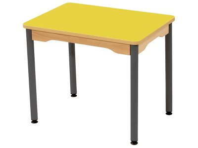 Zoom bild av LAMINATED TABLE TOP GREY METAL LEGS 70x50 cm rectangle