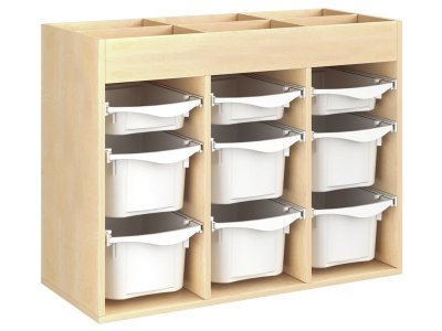 Zoom bild av MELAMINE CABINET H: 81 cm - L: 105 cm 9 plastic containers on ra
