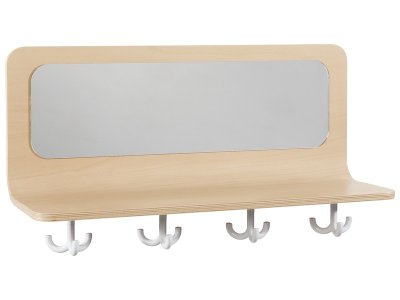 Zoom bild av WALL SHELF WITH 4 HOOKS + Curvy MIRROR