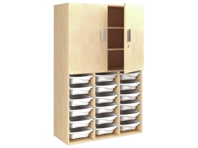 Zoom bild av MELAMINE CABINET H: 162 cm - L: 105 cm High doors 18 containers