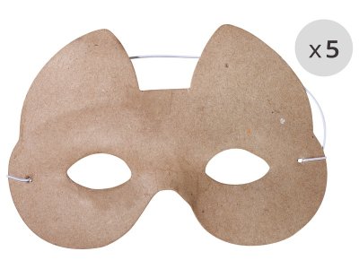Zoom bild av MAXI PACK OF CHILDREN'S MASKS TO DECORATE Cat