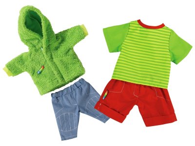 Zoom bild av Doll STRIPED SHORTS AND HOODED OUTFIT PACK Size 2