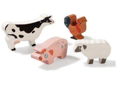 Zoom bild av WOODEN FIGURINE Farm animals