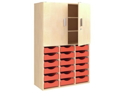 Zoom bild av MELAMINE CABINET H: 162 cm - L: 105 cm 18 trays 3 shelves