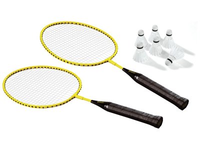 Zoom bild av SET OF 2 RACKETS AND 6 BADMINTON SHUTTLECOCKS