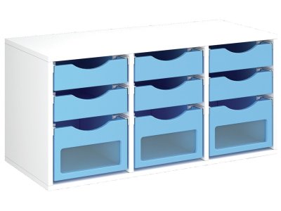 Zoom bild av MELAMINE CABINET H: 51 cm - L: 105 cm 9 trays on rails