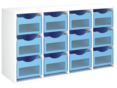 Zoom bild av MELAMINE CABINET H: 81 cm - L: 139 cm 12 trays on rails