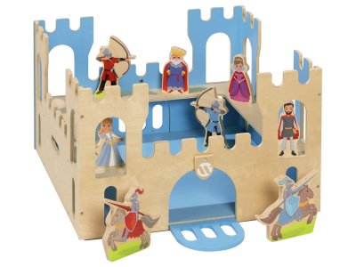 Zoom bild av CASTLE CHEST AND 8 WOODEN FIGURINES