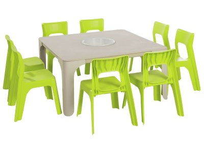 Zoom bild av MAXI PACK Louisa ACTIVITY TABLE + 8 CHAIRS Large
