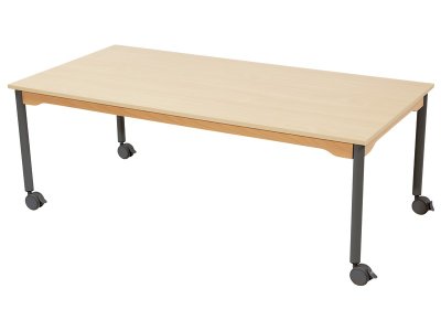 Zoom bild av MELAMINE TABLE TOP LEGS WITH CASTORS 160x80 cm rectangle