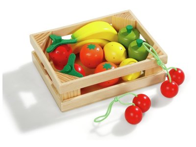 Zoom bild av 12-PIECE CRATE OF WOODEN FRUIT