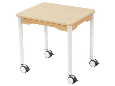 Zoom bild av LAMINATED TABLE TOP LEGS WITH CASTORS 60x50 cm rectangle