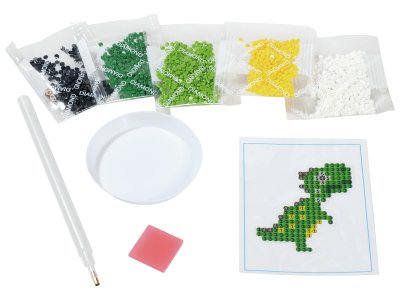 Zoom bild av GLUE-ON DIAMOND BEADS Dinosaur