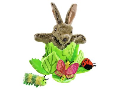 Zoom bild av HIDE-AND-SEEK PUPPETS Rabbit in the lettuce