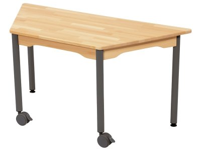 Zoom bild av NATURE SOLID BEECH TABLE METAL LEGS WITH CASTORS 120x60 cm tra