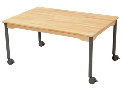 Zoom bild av SOLID BEECH TABLE LEGS WITH CASTORS 120x80 cm rectangle T5