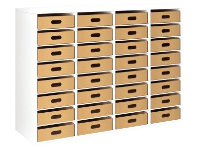 Zoom bild av MELAMINE COATED UNIT H: 102 cm - W: 139 cm 32 cardboard containe
