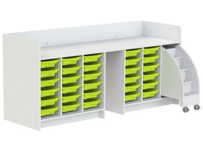 Zoom bild av KAZÉO CHANGING TABLE 240 cm 30 stop-containers and 1 set of step