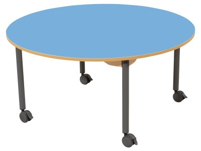 Zoom bild av LAMINATED TABLE TOP LEGS WITH CASTORS Ø 120 cm circular table